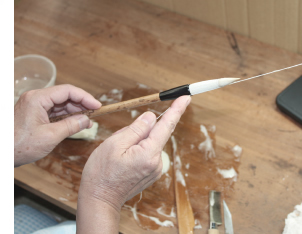 赤ちゃん筆のくり込み